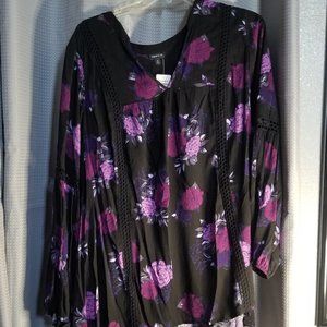 Torrid New with Tags Black Peasant Blouse